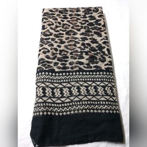 Fashion Infinity Scarf Wrap Animal Print Leopard Tribal Lightweight Black Brown